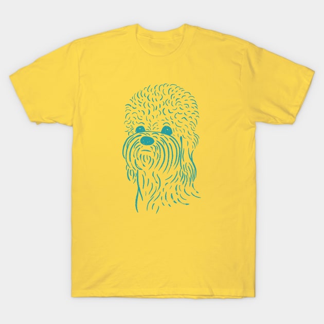 Dandie Dinmont Terrier (Yellow and Turquoise) T-Shirt by illucalliart